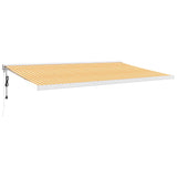 Vidaxl Luifel Extendable 5x3 m prah in aluminija rumeno in belo