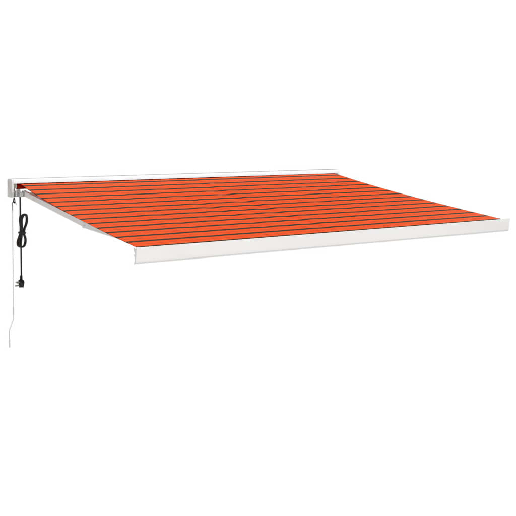 Vidaxl Luifel estendibile 4,5x3 m polvere e arancione in alluminio e marrone