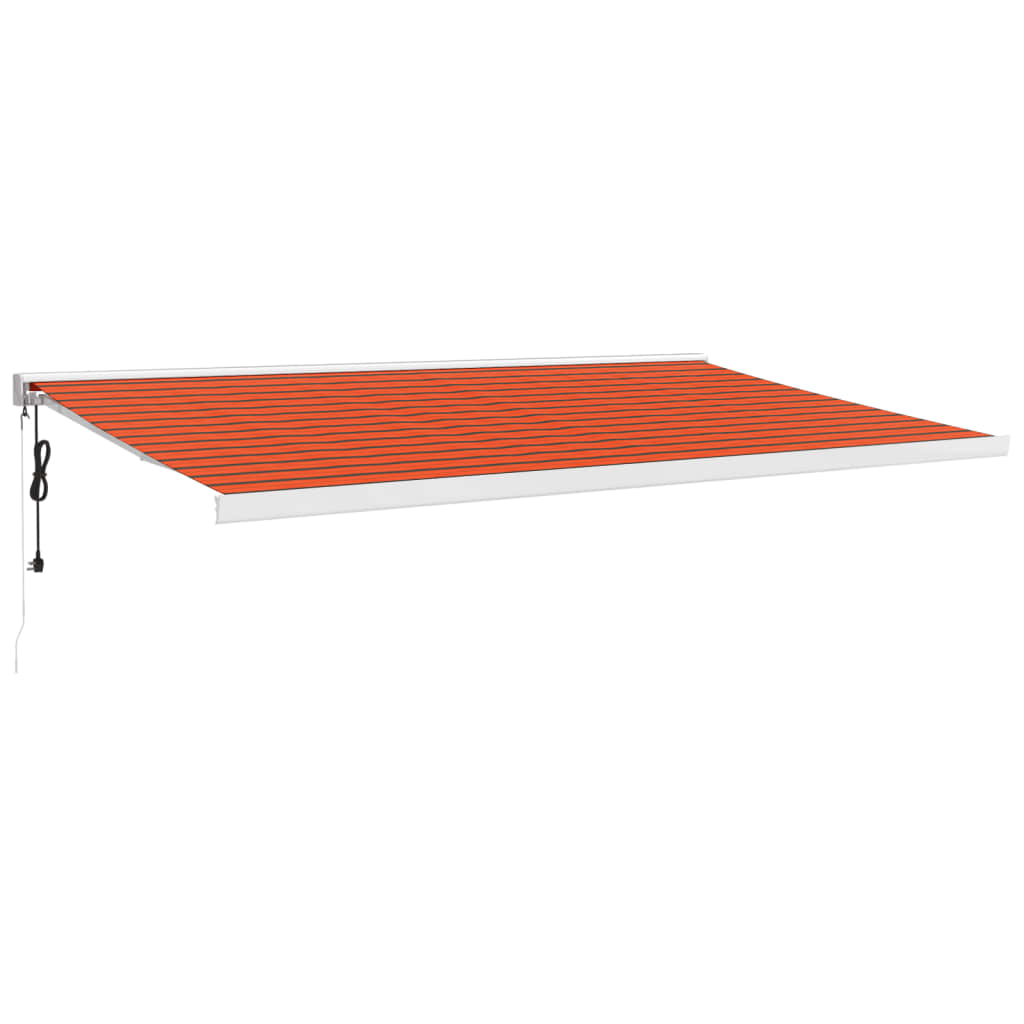 Vidaxl Luifel estendibile 5x3 m polvere e arancione in alluminio e marrone