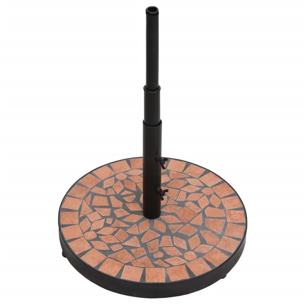 Vidaxl parasol noha kolem 12 kg terakot -rozložený