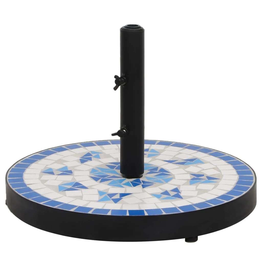 Vidaxl parasol noha kolem 12 kg modré a bílé