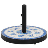Vidaxl parasol noha kolem 12 kg modré a bílé