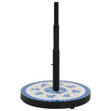Vidaxl parasol noha kolem 12 kg modré a bílé