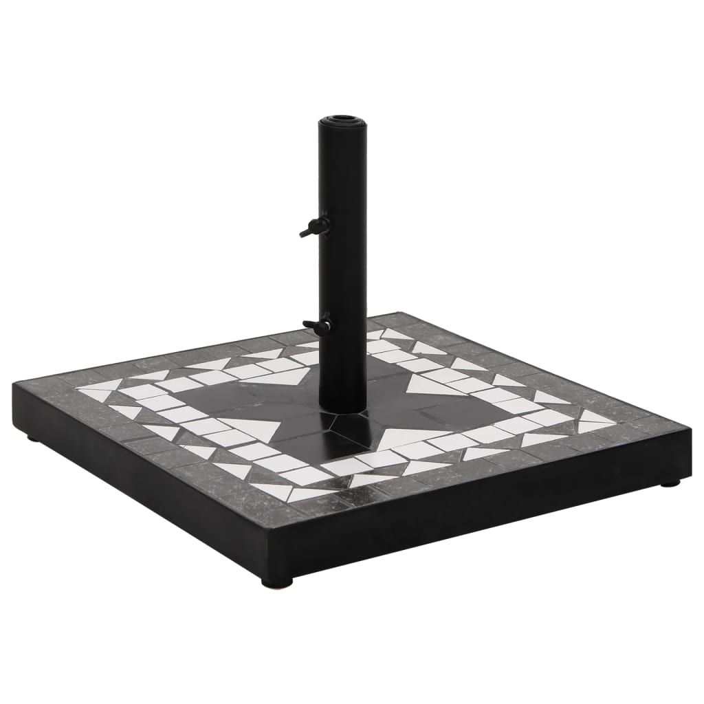 Vidaxl Parasol Foot Square 12 kg in bianco e nero