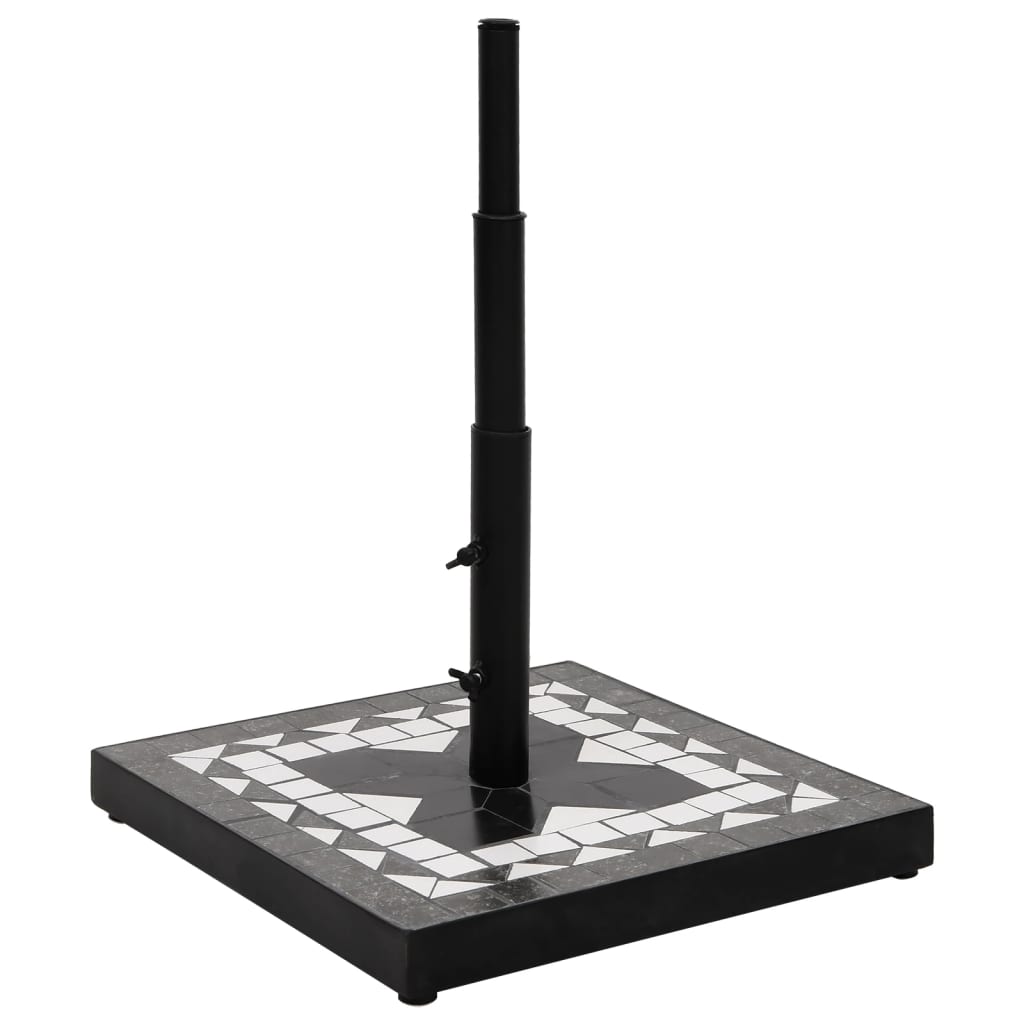 Vidaxl Parasol Foot Square 12 kg in bianco e nero