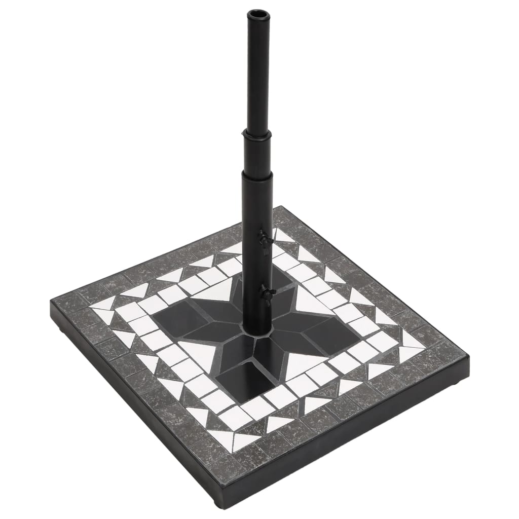 Vidaxl Parasol Foot Square 12 kg in bianco e nero
