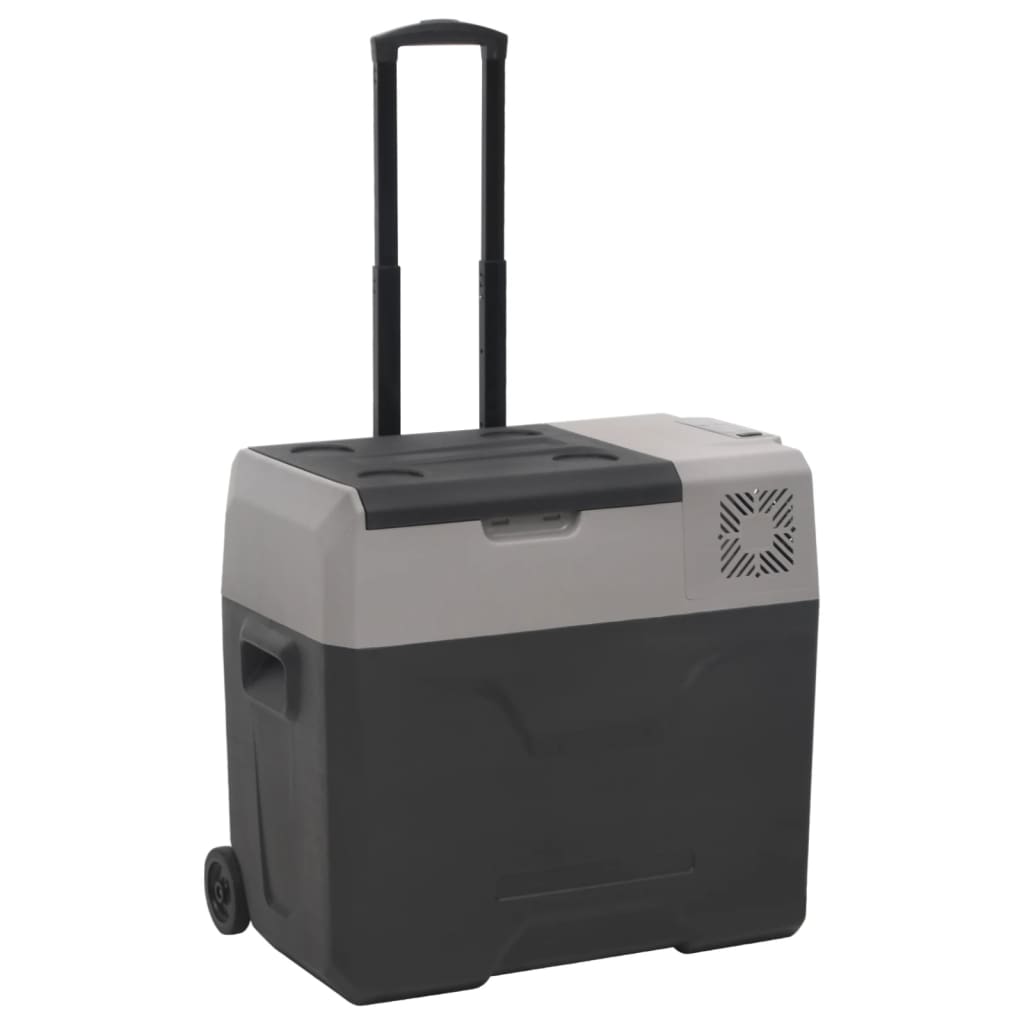 Vidaxl cool box with wheels and handle 40 l polypropene black and gray