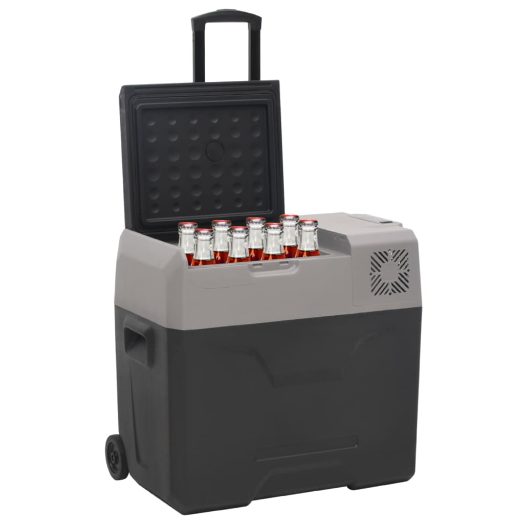 Vidaxl cool box with wheels and handle 40 l polypropene black and gray