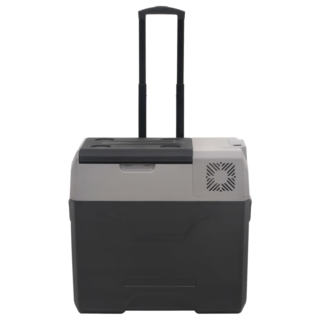 Vidaxl cool box with wheels and handle 40 l polypropene black and gray