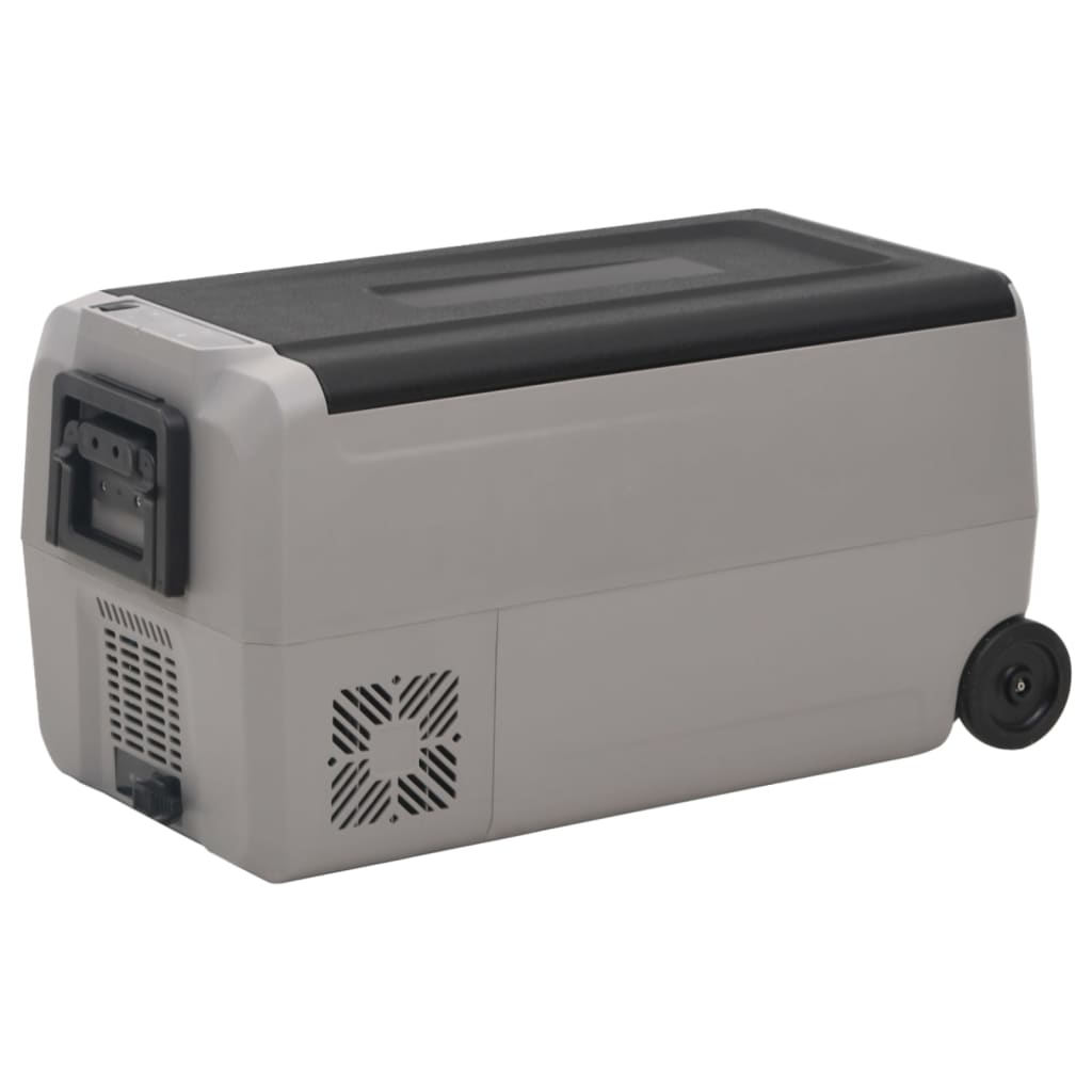 Vidaxl cool box with wheels and handle 36 L Polypropene Black and Gray