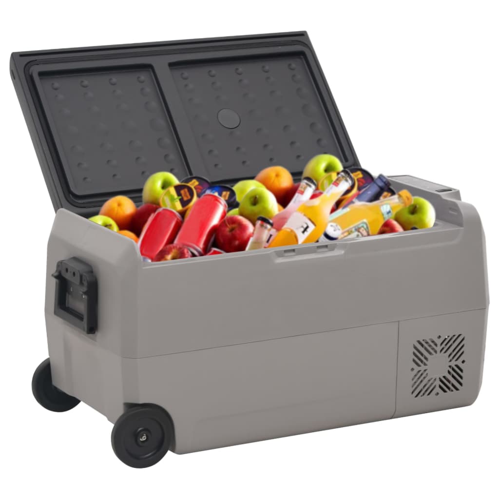 Vidaxl cool box with wheels and handle 36 L Polypropene Black and Gray