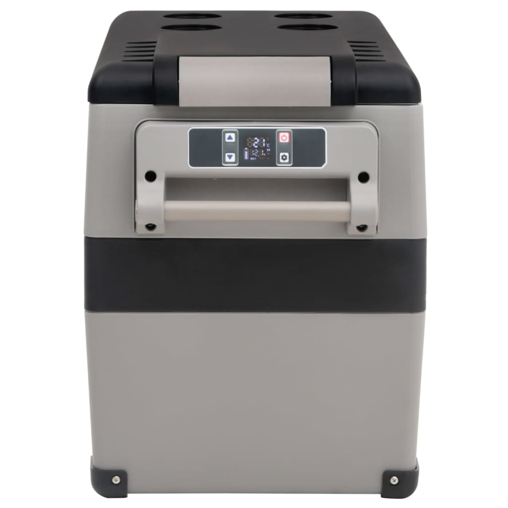 Vidaxl cooler box with handle 55 l pp pe black and gray