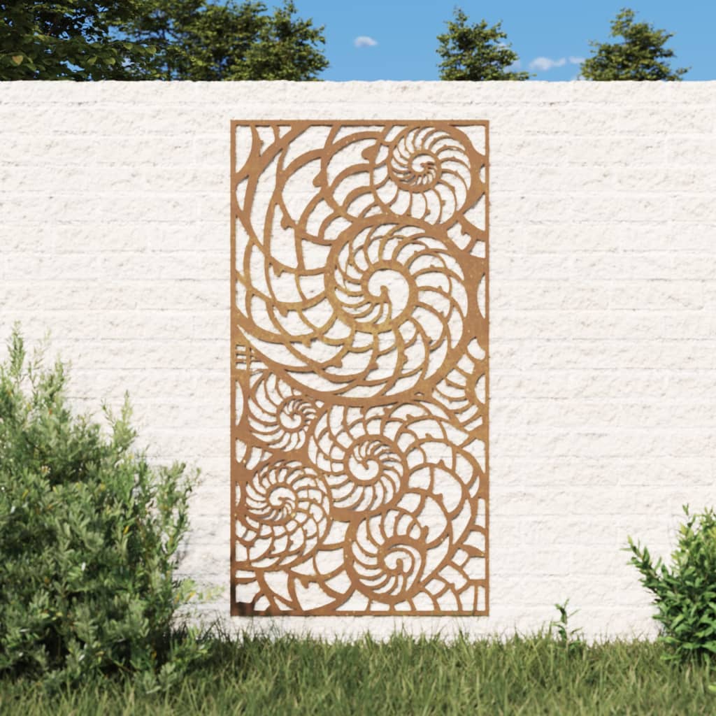 Vidaxl Wanddekoration Gartenschale Design 105x55 cm Corten Stahl