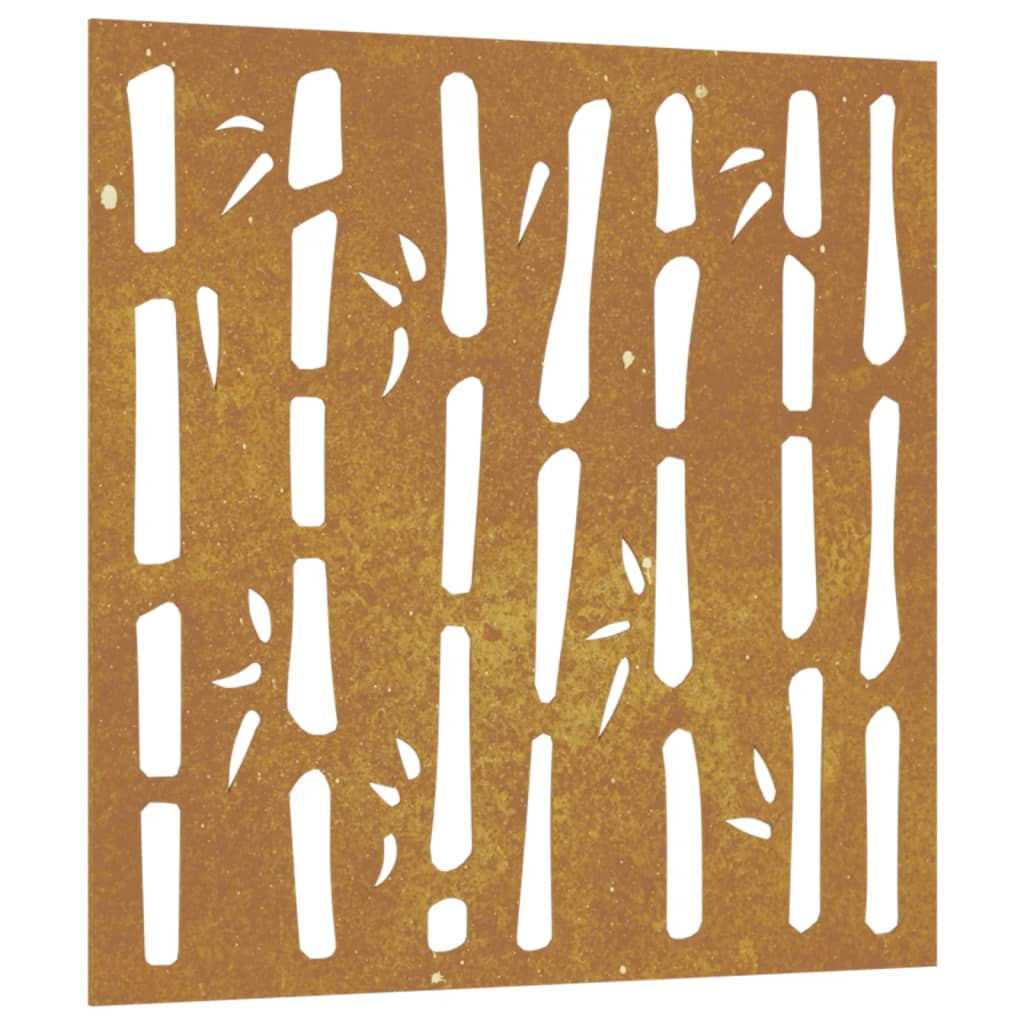 Vidaxl Wall Decoration Garden Bambus Design 55x55 cm Cortenstaal