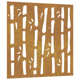 Vidaxl Wall Decoration Garden Bambus Design 55x55 cm Cortenstaal