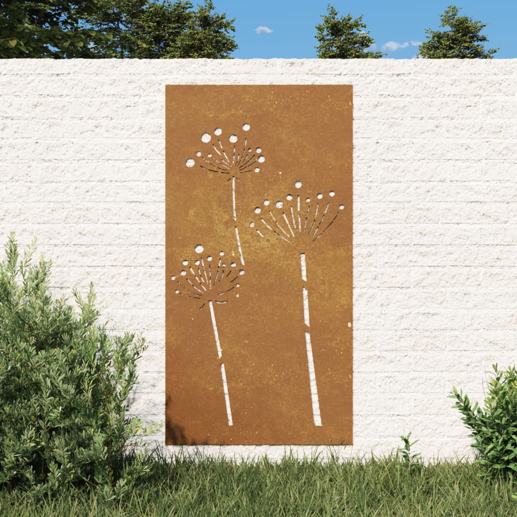 Vidaxl Wall Decoration Projekt kwiatu ogrodowego 105x55 cm Cortenstaal