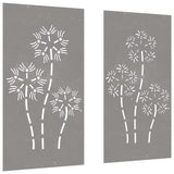 Vidaxl Wall Decoration Garden 2 St Flower Design 105x55 cm Cortenstaal