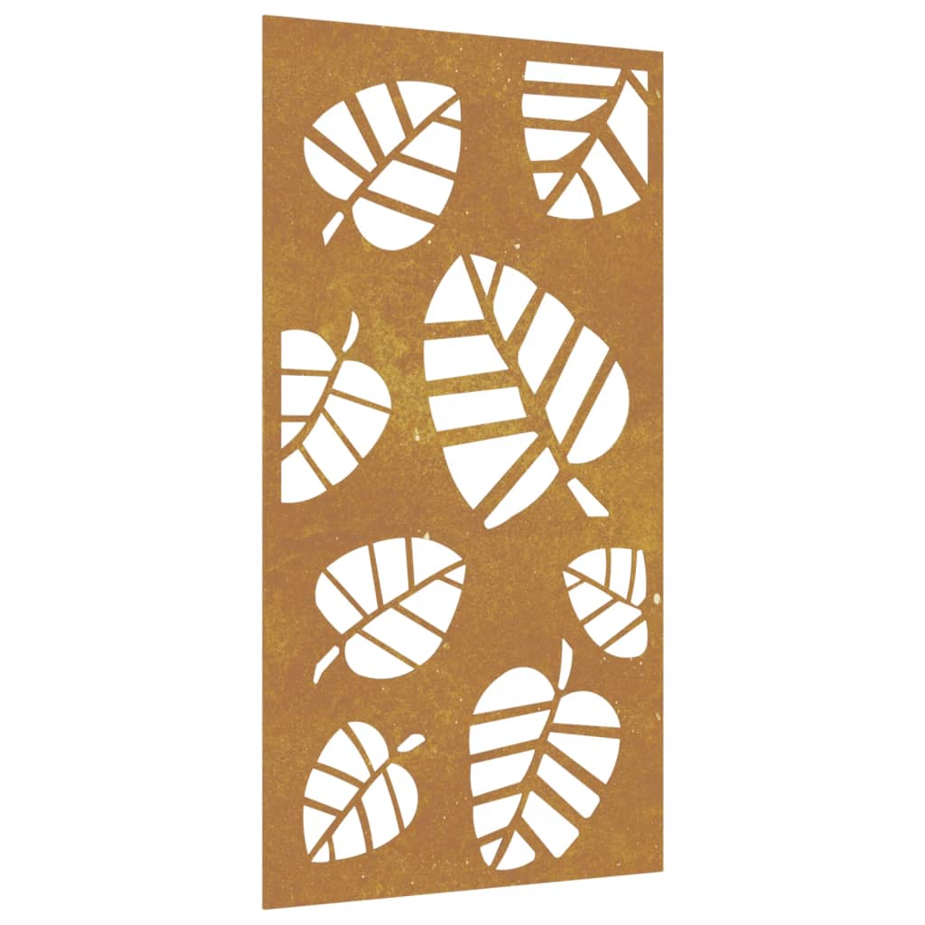 Vidaxl Wanddekoration Gartenblatt Design 105x55 cm Cortenstaal