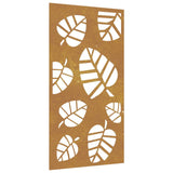 Vidaxl Wanddekoration Gartenblatt Design 105x55 cm Cortenstaal