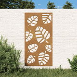 Vidaxl Wanddekoration Gartenblatt Design 105x55 cm Cortenstaal