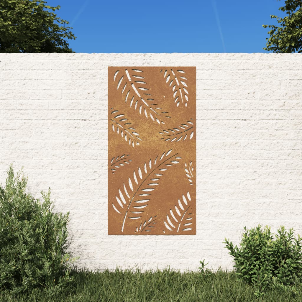 Vidaxl Wall Decoration Garden Leaf Design 105x55 cm Cortenstaal