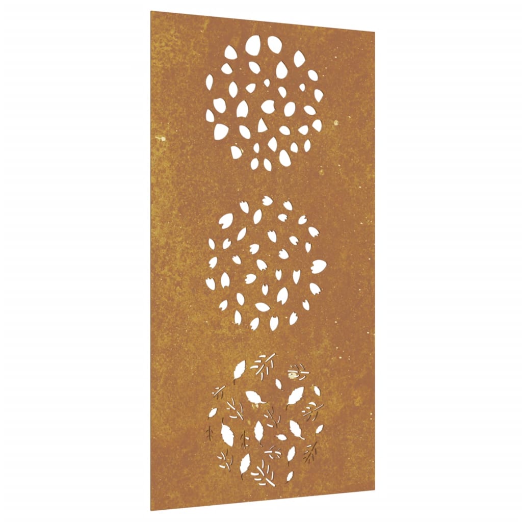 Vidaxl Wanddekoration Gartenblatt Design 105x55 cm Cortenstaal