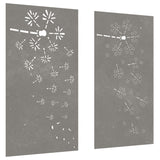 Vidaxl Wanddekoration Garten 2 ST Blumendesign 105x55 cm Cortenstaal
