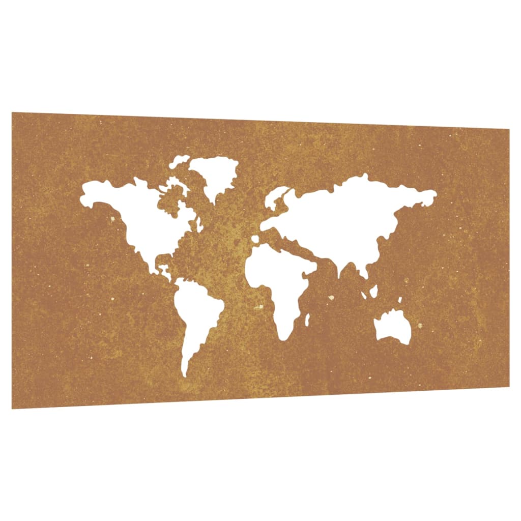 Vidaxl Wall Decoration Garden MAP MAP Design 105x55 cm Cortenstaal