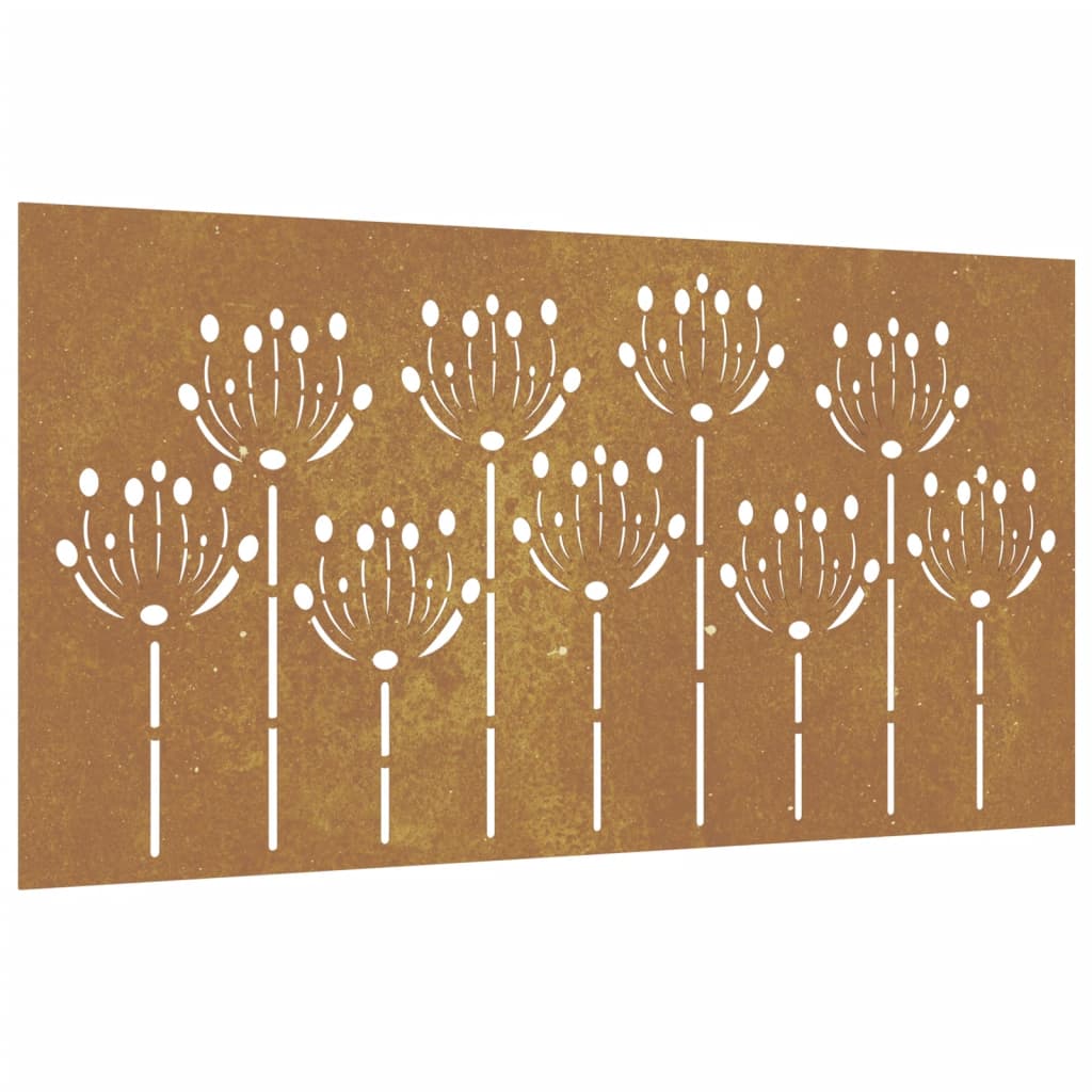 Vidaxl stenska dekoracija vrt cvetje oblikovanje 105x55 cm Cortenstaal
