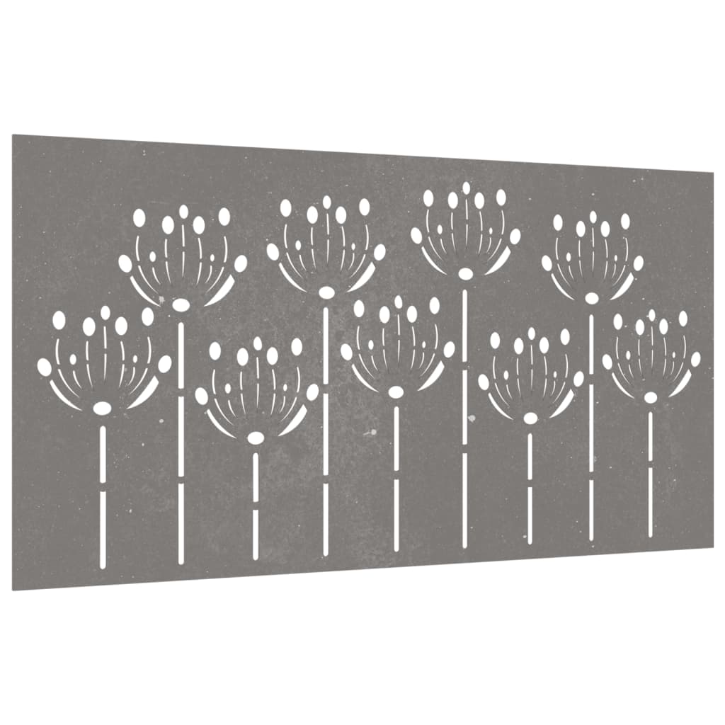 Vidaxl stenska dekoracija vrt cvetje oblikovanje 105x55 cm Cortenstaal