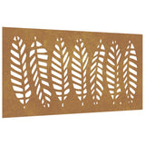 Vidaxl Wanddekoration Gartenblatt Design 105x55 cm Cortenstaal