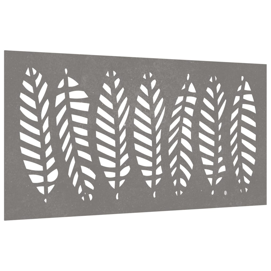 Vidaxl Wanddekoration Gartenblatt Design 105x55 cm Cortenstaal