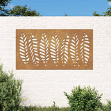 Vidaxl Wanddekoration Gartenblatt Design 105x55 cm Cortenstaal