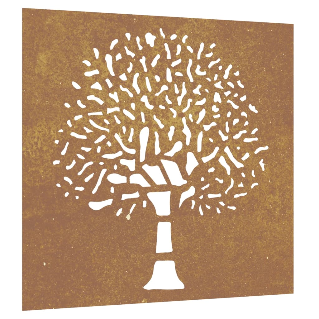 Vidaxl Wall Decoration Garden Tree Design 55x55 cm Cortenstaal