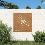 Vidaxl wanddecoratie tuin balletdanserontwerp 55x55 cm cortenstaal