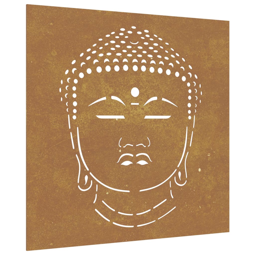 Vidaxl Wall Decoration Garden Buddhahoofd Design 55x55 cm Cortenstaal