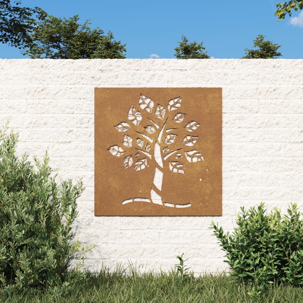 Vidaxl Wall Decoration Garden Tree Design 55x55 cm Cortenstaal