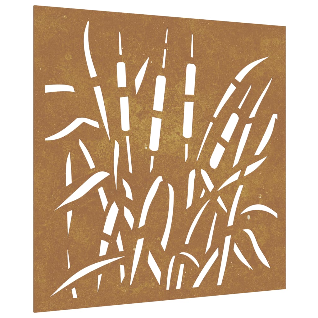 Vidaxl stenska dekoracija vrtna travnata dizajn 55x55 cm Cortenstaal