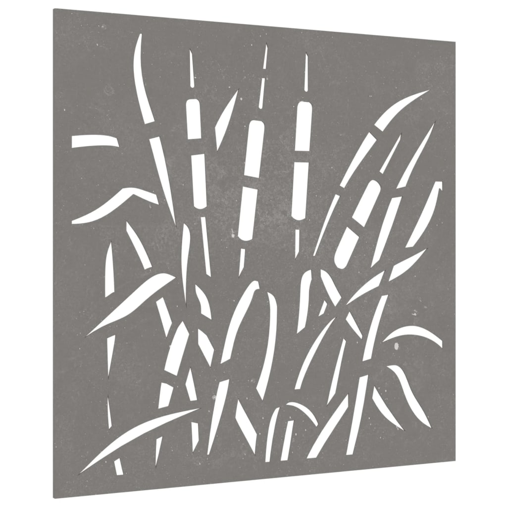 Vidaxl stenska dekoracija vrtna travnata dizajn 55x55 cm Cortenstaal