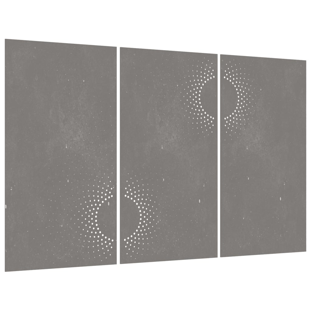 Vidaxl Wanddekoration Garten 3 St. Sonne Design 105x55 cm Cortenstaal