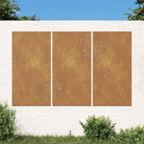 Vidaxl Wanddekoration Garten 3 St. Sonne Design 105x55 cm Cortenstaal
