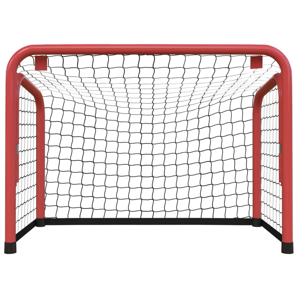 Vidaxl hokejový cíl s net 68x32x47 cm ocel a polyesterovou červenou a černou