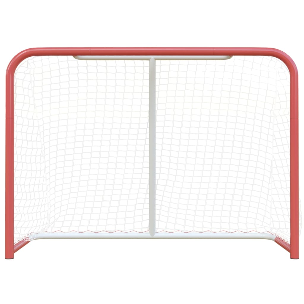 VidaXL Hockey goal with Net 153x60x118 cm steel and polyester red and white
