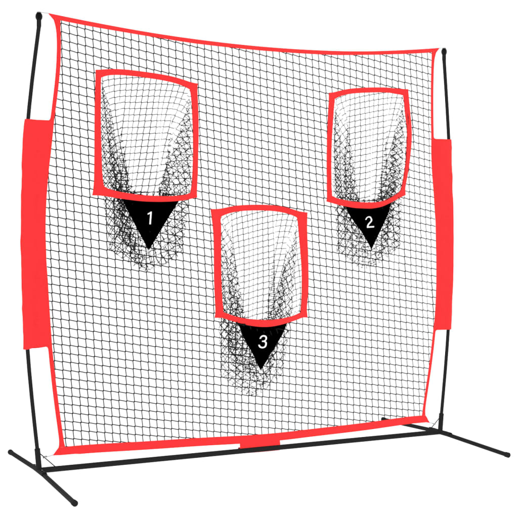 Vidaxl Baseball Net Portable 183x105x183 cm Polyester Svart och rött