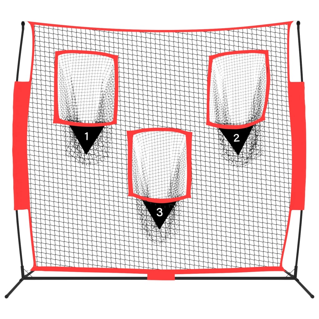 Vidaxl Baseball Net Portable 183x105x183 cm Polyester Svart och rött
