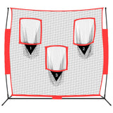 Vidaxl Baseball Net Portable 183x105x183 cm Polyester Svart och rött