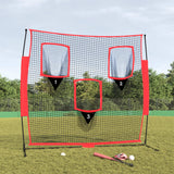 Vidaxl Baseball Net Portable 183x105x183 cm Polyester Svart och rött