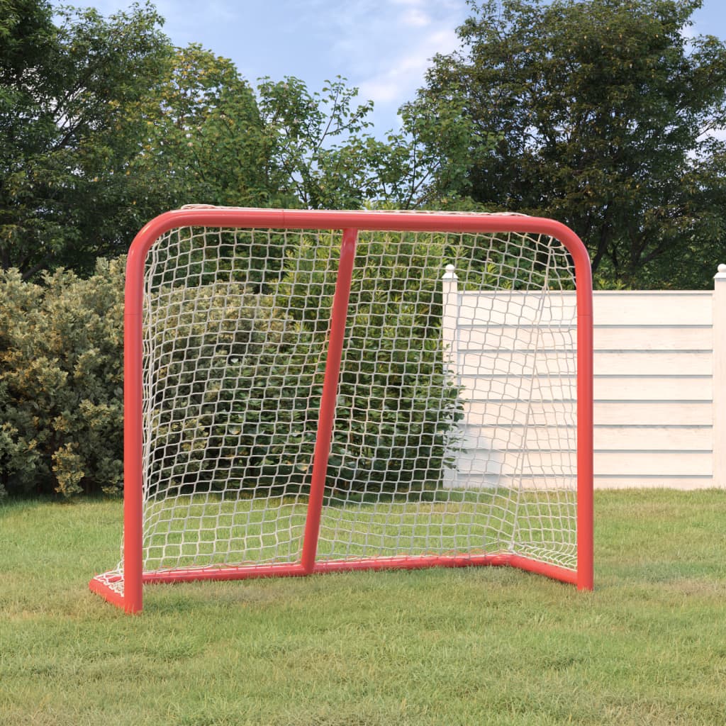 Cíl hokeje Vidaxl 183x71x122 cm polyester červená a bílá