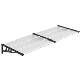 Vidaxl vrat nadstrešek 239x90 cm polikarbonat črna in prozorna