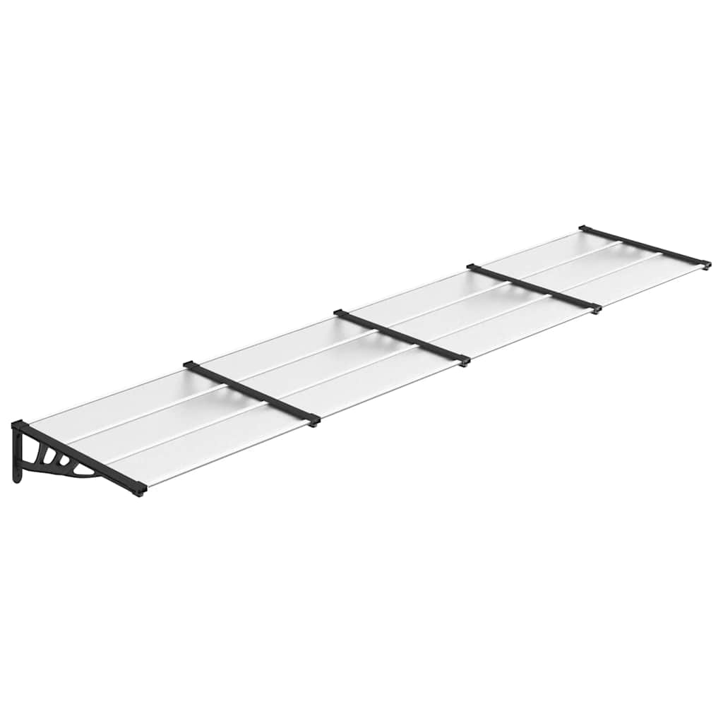 VIDAXL DODÁNÍ BANOPY 396X90 cm Polykarbonát černý a průhledný